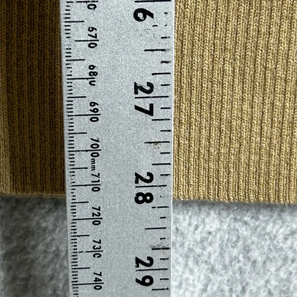 WORTH NEW YORK Knit Ribbed Pencil Skirt Side Buttons Camel S neutral Classic‎